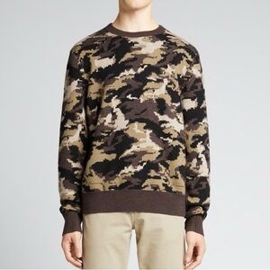 Rag & Bone Men's Brown Camo Crewneck Sweater